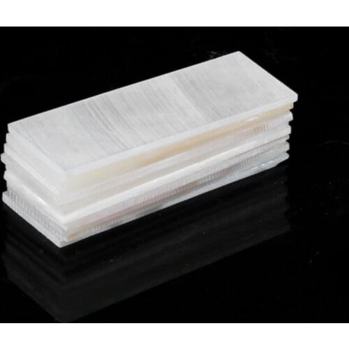10 Pcs Mother of Pearl Inlay Shell Blanks Mosaic Supplies for Crafts White Mosaic Pieces for DIY Crafts Pieces 1.42X0.47 inch