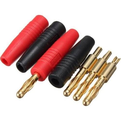 10pcs Inline Plug Gold Plated Audio Speaker Cable Wire Pin Banana Plug BP2205
