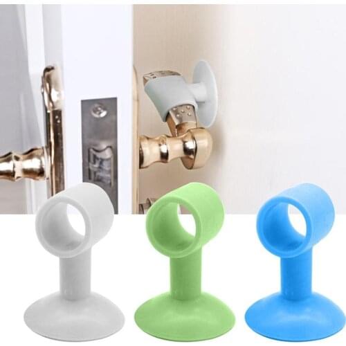 2pcs Anti-collision Silicone Doorknob Wall Crash Pad Cushion Cabinet Door Handle Silencer Attached House Door Stopper