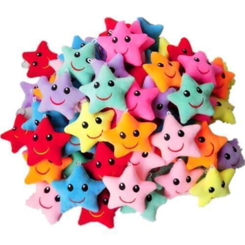 20pcs/Lot DropShipping Mini Star Plush Keychains Super Soft Cute Little Star Dolls Little Gift Small Pendant for Christmas Tree