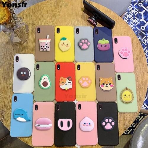 3D Silicone Cartoon Phone Holder Case For Samsung Galaxy A01 Core SM-A013G/DS 5.3 Cover For Samsung A01 Stand Bags