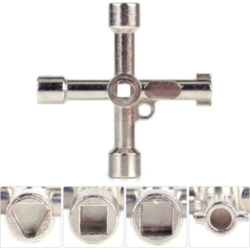 4 Way Cross Utility Key for Gas Electric Cupboard Meter Box Cabinet Radiator