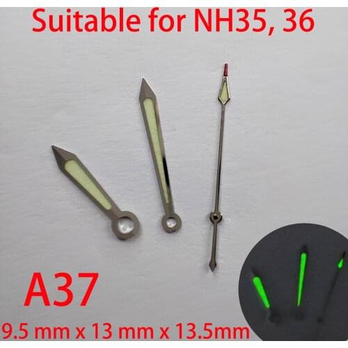 A37 suitable for NH35 watch pointers, watch accessories hand green/blue super luminous watch custom accessories NH36