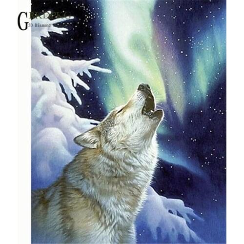 5D DIY Diamond drawing,Diamond embroidery,Cross stitch,Animal,Wolf,Snow scene,portrait,Unfinished decorative painting
