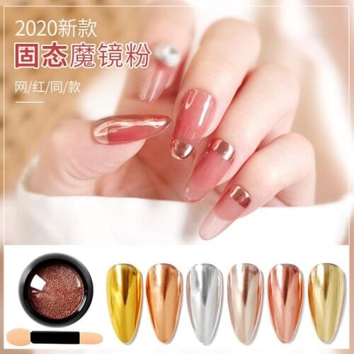 1PCS Nail Glitter polishing for nails Mirror Effect Powder Chrome Pigment Decorations Golden/ Sliver Solid Mirror Powders