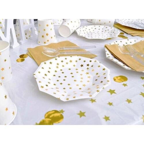 7" 9" gold foil paper plates, 8pcs paper plates, gold foil star, gold party, party plates, baby shower, birthday party