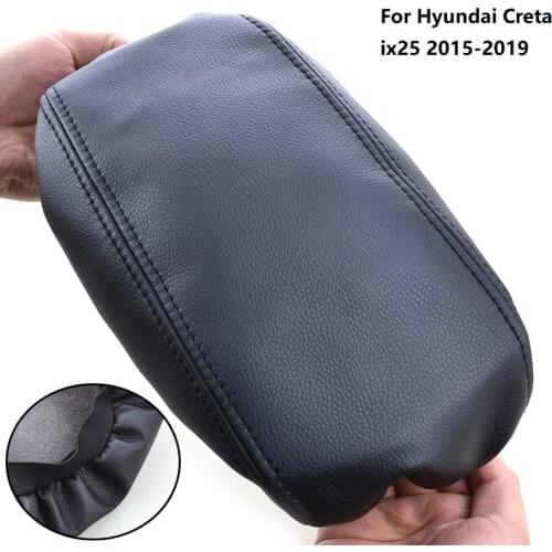 For Hyundai Creta ix25 2015-2019 Microfiber Leather Car Armrest Box Cover Central Wear-resistant Comfortable Auto Interior Parts