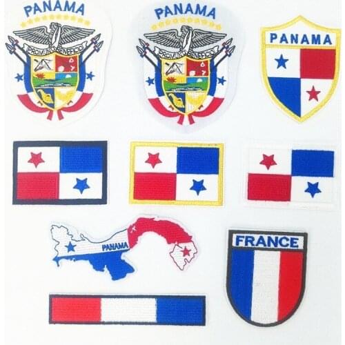 Fine Russia Map Flags Patches Iron On Panama France Appliques Iron On Flags Arm Badges for Clothes Jeans Hat Jeans Decor