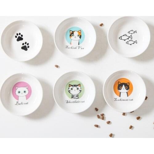 Creative Cute Cat Small Saucer Shape Mini Plate Ceramics Cartoon Dish Creative Snack Plate Chinchilla Squirrel Hedgehog Bowl
