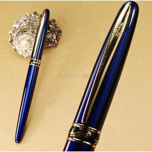 Crocodile 215 Metal Fine Nib Writing Gift Ink Pen Blue Fountain Pen