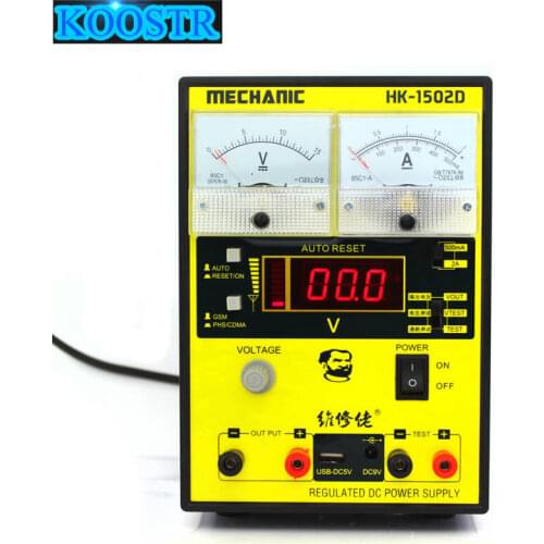 Mechanic HK-1502D 15V 2A Double pointer Adjustable Digital DC Power Supply Switching Power Supply Laboratory Test Power Supply