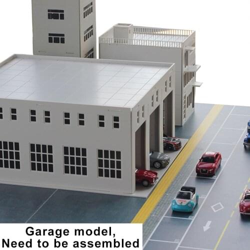 1:87/100/150 Simulation Garage Sand Table Assembly Model DIY House Construction Train Scene Layout Toy Decoration