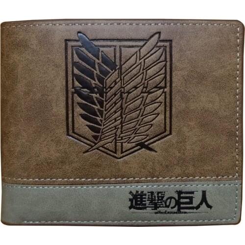 IVYYE 1PCS Attack on Titan Fashion Anime PU Wallet Soft Money Bag Zipper Wallets Coin Pocket Casual Purses Card Unisex New