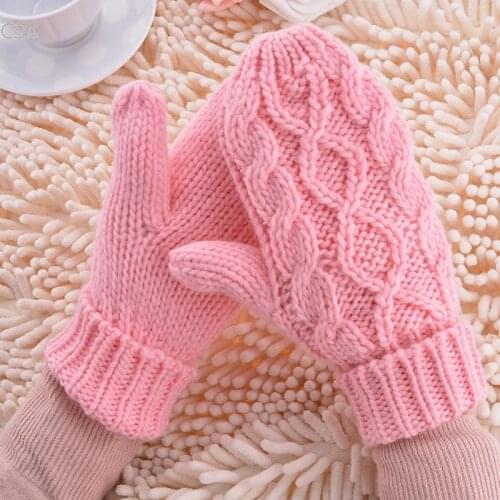 MwOiiOwM Free Shipping Warm Winter Gloves Women Mittens 8 Color Woman Ladies Lovely Knitted Gloves Girls Gift 24
