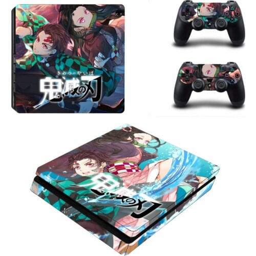 Demon Slayer PS4 Slim Stickers Play station 4 Skin Sticker Decals For PlayStation 4 PS4 Slim Console & Controller Skin Vinyl