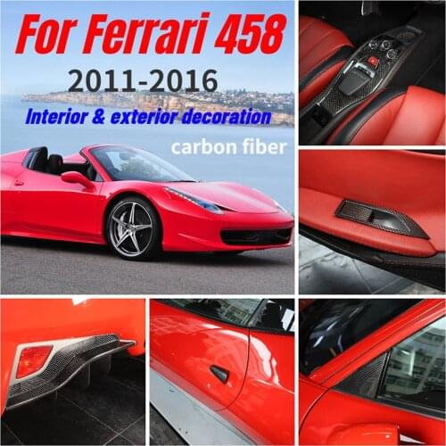 For Ferrari 458 2011-2016 Real Carbon Fiber Car Interior Exterior decoration panel Cover Trim Sticker Car Accessories