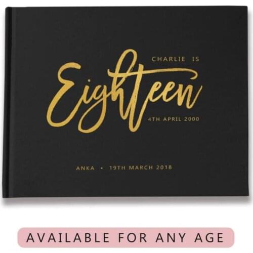 Customize any age Eighteenth Birthday Guest Book Sign In journals, baby shower Instant Photo ablums guestbook