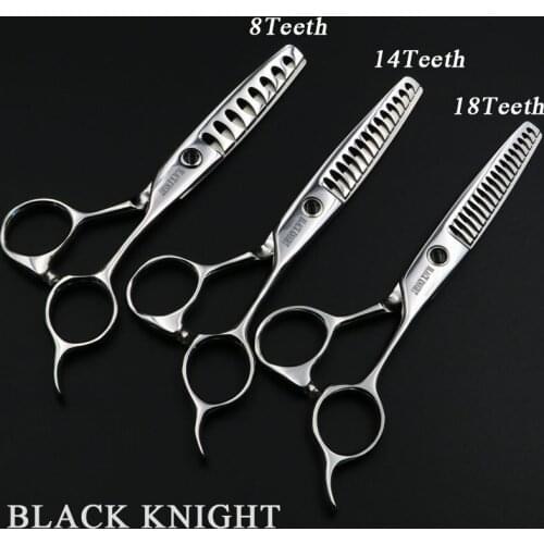 Black Knight 6 Inch Hair Thinning Scissors Professional Hairdressing 8/14/18 Teeth Scissors Barber Shears High Quality