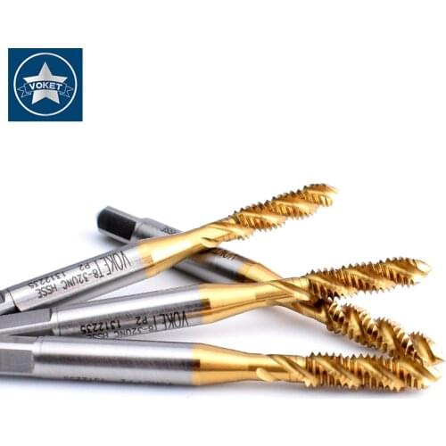 HSSE Right Hand With TIN Sprial Fluted tap UNC 5/16-18 3/8-16 7/16-14 1/2-13 9/16-12 5/8-11 3/4-10 American Screw Thread taps