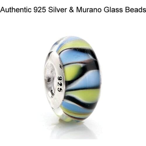 Fits For Pandora Charms Bracelets Original 100% 925 Sterling Silver Jewelry Murano Glass Beads Free Shipping