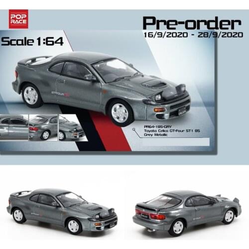 Pop Race 1:64 Toyota Celica GT-Four ST185 Grey Diecast Model Car