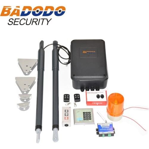 2 or 4 Remote Controls Auto Electric Swing Gate Opener with pohotcells rfid keypad gsm gate opener bliker optional