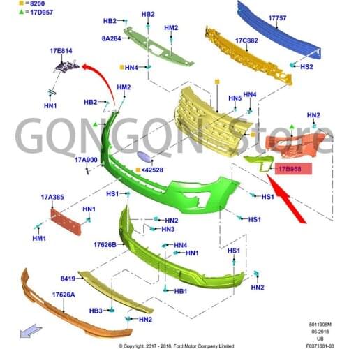 CAR fog lamp frame grille right For dMo nd eoG CUB Exp lor er front bumper ventilation grille fog lamp frame bracket