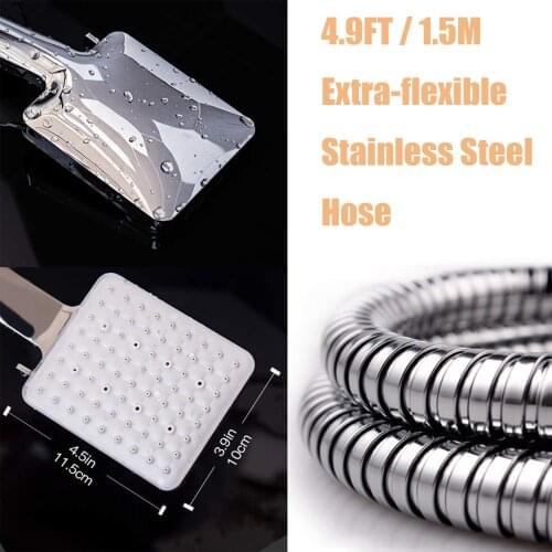 High-Pressure Handheld Shower Head 6 Setting Bathroom Adjustable Shower Spray Rain Shower Head Adjustable Ball Joint Bracket