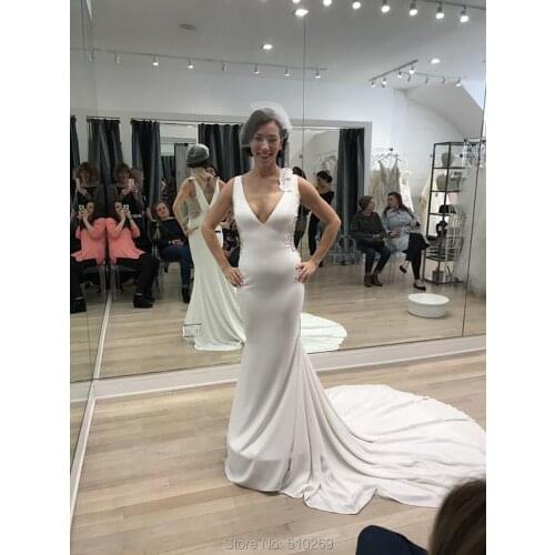 2020 New Style Mermaid Wedding Dress Beaded Low Back Custom Made Robe De Mariage Bridal Gown Vestido De Noiva