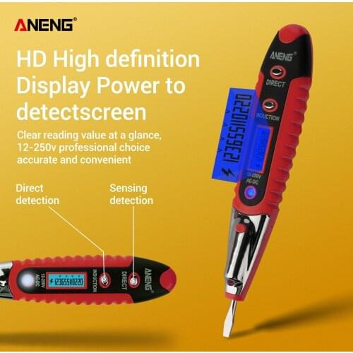 VD700 12~250V AC DC Voltage Digital Test Pen Detector Electric LCD Voltage Tester Socket Wall AC Electrical Measure Meters Test