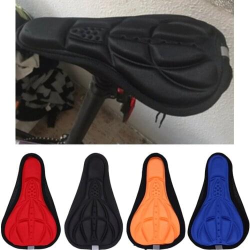 Bike Bicycle 3D Silicone Saddle Seat Pad Ultra Soft Thickened Gel Cycling Bike Seat Cover Cushion Red