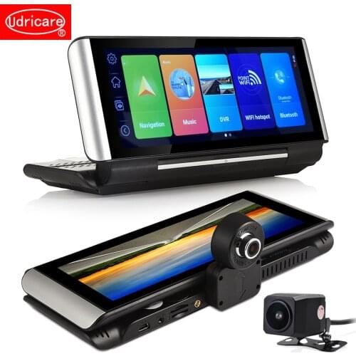 Udricare 8 inch 4G SIM Card GPS Android 5.1 Dashboard WiFi Bluetooth 1080P DVR Dual Lens Rear View Camera Video Recorder 4G GPS