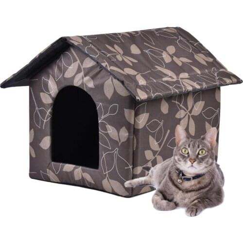 Cute Cat Nest Outdoor Waterproof Foldable Pet House With Cushion for Cat Dog Removable And Washable Warm Dog Kennel Pet Supplies