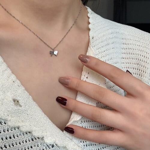 New Luxury Butterfly Sweet Gold Silver Color Clavicle Chain Necklace For Women Korean Fashion Aesthetic Jewelry Gifts