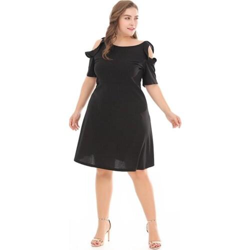 Xl-4xl Summer WomenS Dress 2021 Solid Dress Vintage Maxi Party Beach Women Dresses Light Prom Large Plus Size Curv Pure Black