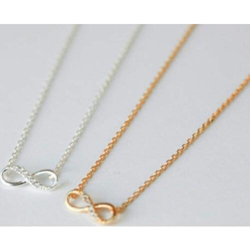 New Tiny Infinity Endless Love Women Necklace Jewelry Simple Cute Pendant Chain Female Popular Elegant Necklace