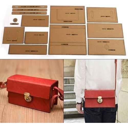 1Set DIY Kraft Paper Template New Fashion Shoulder Bag Crossbody Bag Leather Craft Pattern DIY Stencil Sewing Pattern 23cm*13cm