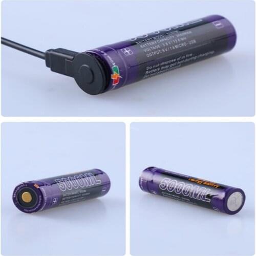 10PCS 5000ML USB 18650 3500mAh 3.7V Li-ion battery USB Li-ion Rechargebale battery + USB wire