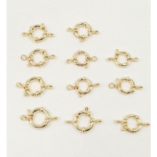 10 pcs/lot High quality stainless steel real 18k gold plating nice sailor clasp,16 mm/14 MM necklace,jewelry findings clasp