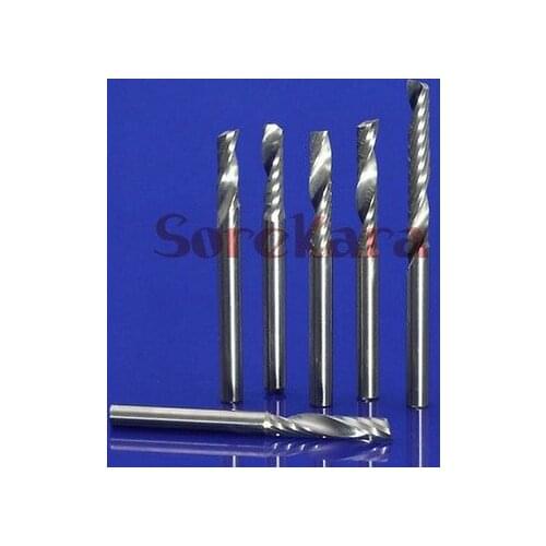 3.175*32mm Single Flute CNC Router Bits One Flute Spiral End Mill Carbide Spiral Milling Cutter For MDF