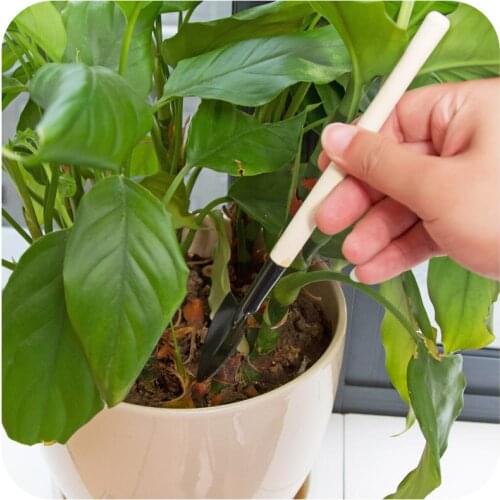 3PCs Mini Spade Shovel Harrow Flowerpot Tools Potted Plants Maintenance Suit Wooden Handle Plant Soil Shovels Gardening Tools