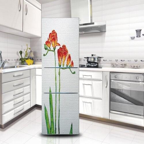 3D Wallpaper for Refrigerator Self Adhesive Vinyl Wardrobe Sticker Kitchen Fridge Decoration Decal Home Mural Wall Art Poster