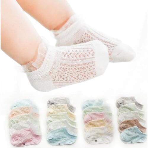 5 Pairs/Lot Summer New Thin Mesh Baby Socks Lovely Lace Flower Princess Girl Socks Girls Socks 1-3 Years