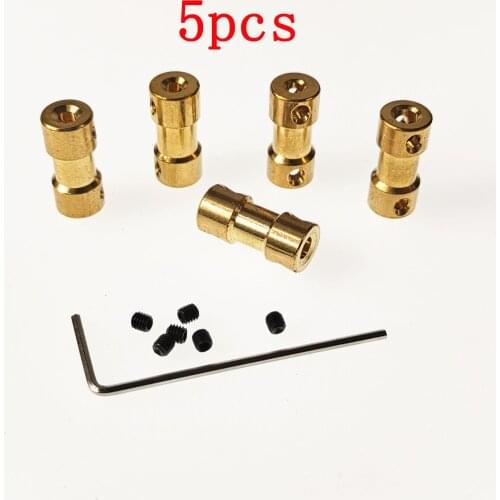 5Pcs Couplings Brass Coupler Adapter Motor Axle Connector Coupling Accessories for DIY RC Boat Model 2/2.3/3/3.17/4/5/6mm