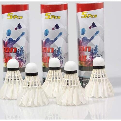 5Pcs Faux Goose Feather Flying Stability Badminton Shuttlecock Training Balls
