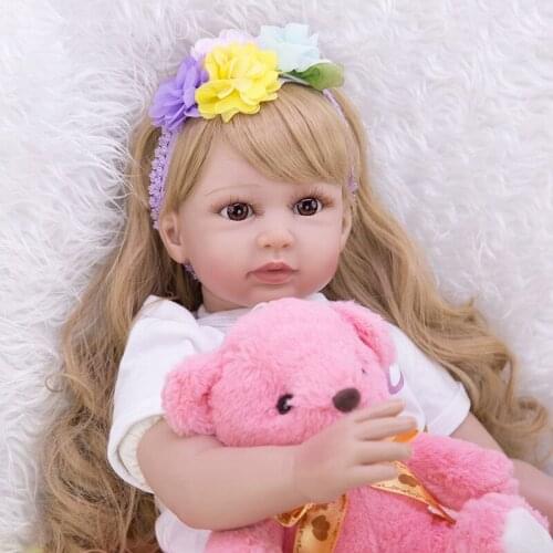 60cm Simulation Cute Girl Doll Toys Soft Silicone Reborn Doll Toys Children Play House Toy Baby Kids 2021 New Year Gifts