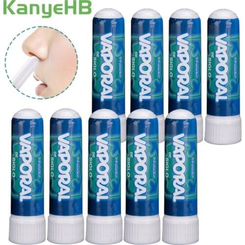 9pcs Original Thailand Herbal Nasal Inhaler Nasal Essential Oils Rhinitis Mint Cream Refreshing Nose Cold Cool Ointment A512