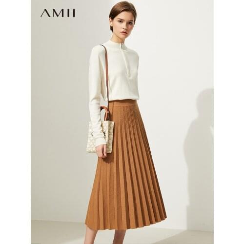 Женские трикотажные юбки Amii China At AliExpress