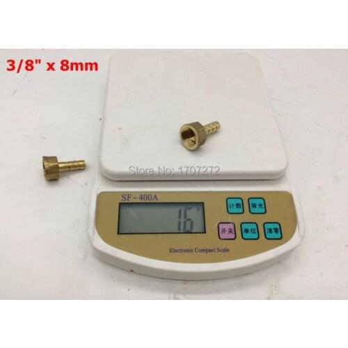 Free shipping copper fitting 8mm Hose Barb x 3/8" inch Female BSP Brass Barbed Fitting Coupler Connector Adapter