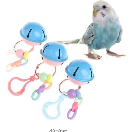 Hot Pets Birds Parrots Colorful Toys Hanging Cage Paws Metal Bells For Mini Medium M09 dropshipping